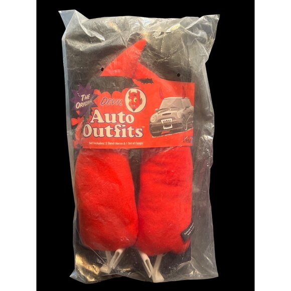 The Original Devil Auto Outfits Set With 2 Devil Horns1 Fang Car Decoration - Picture 1 of 4